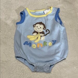 5/$30 Baby Blue Monkey Romper